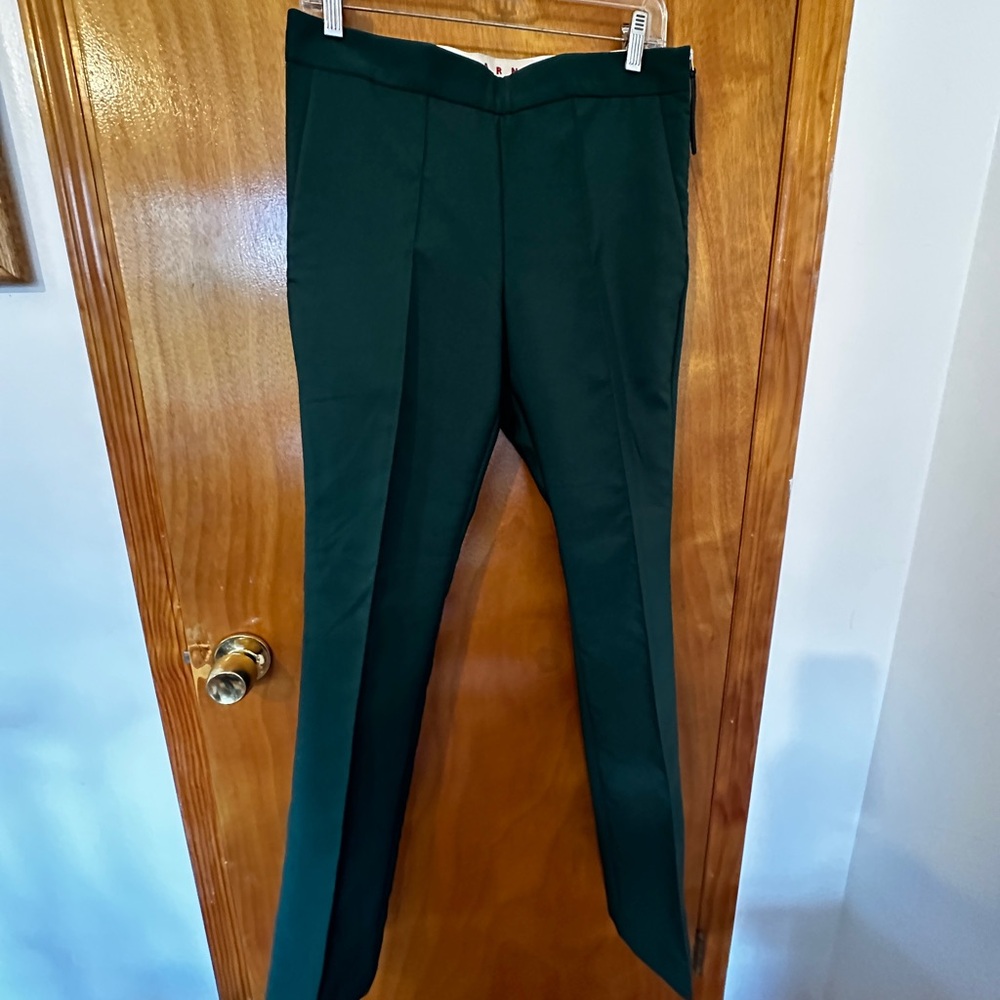 BEAUTIFUL MARNI WOMEN’S DRESS PANTS IN RICH FOREST GREEN